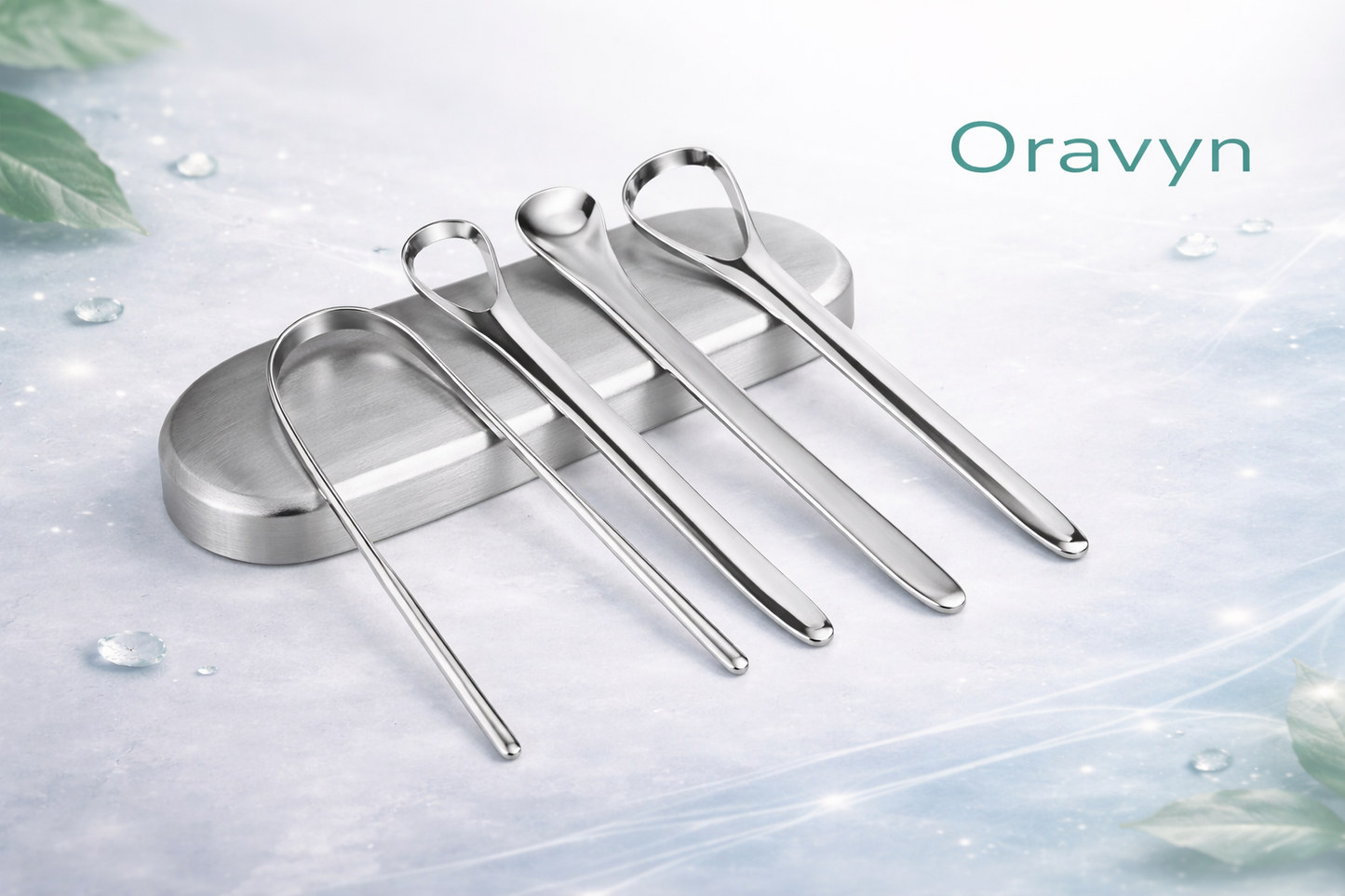 ORAVYN Tongue Scraper — Stainless Steel Tongue Cleaner for Fresh Breath